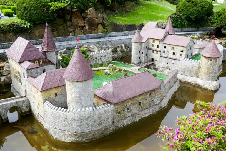 Scale model of Swiss castle at Swissminiatur