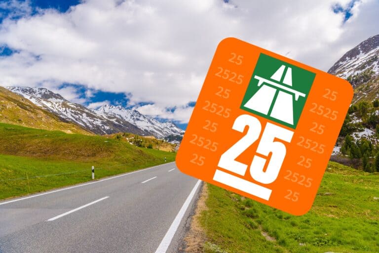 The Swiss motorway vignette sticker for 2025.