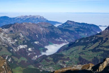 Views toward Lake Lucerne in the north from Titlis.