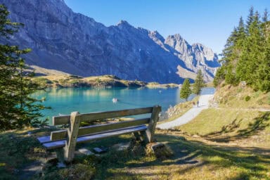 The mountain lake "Trübsee" at the mid-station between Engelberg and Titlis.