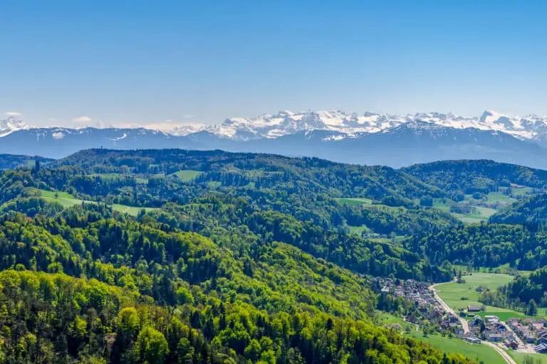 View to Felsenegg from Uetliberg, Zurich