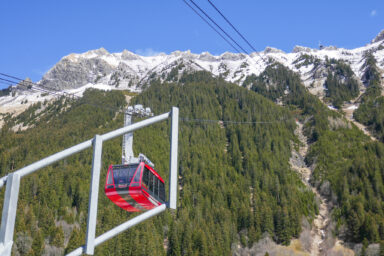 The cableway route between the village of Wengen and the top station at Männlichen.