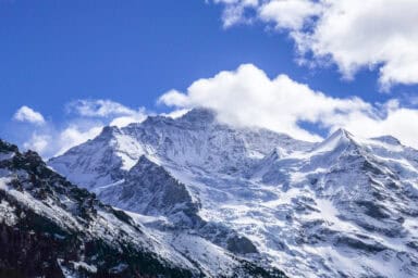 The Jungfrau as seen from Wengen in early April.