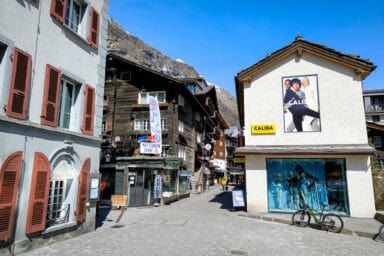 Sports shop in the main street of Zermatt.