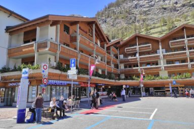 Chalets along main square in Zermatt