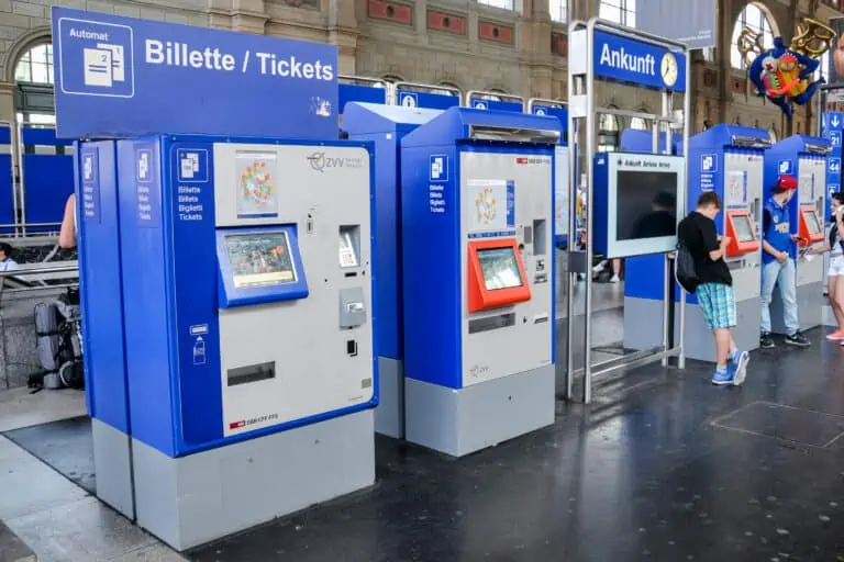 Ticketing machines in hall of Zurich HB station