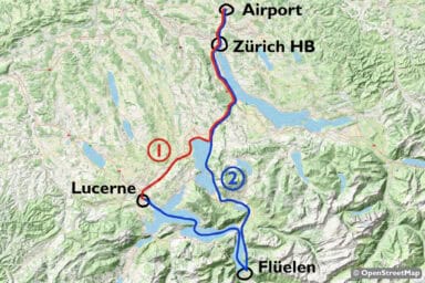 Zurich to Lucerne train routes