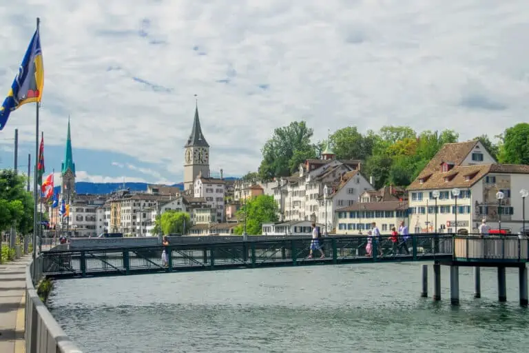 Mühlesteg bridge over river Limmat in Zurich